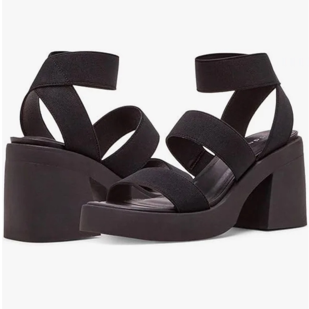 Madden Girl Londen Women's Block-heel Platform Sandals Black Size 8 Summer